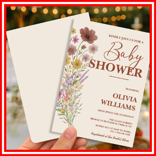 Wildflower Boho Baby Shower Invitation