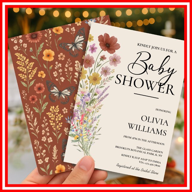 Wildflower Boho Baby Shower Invitation (Creator Uploaded)