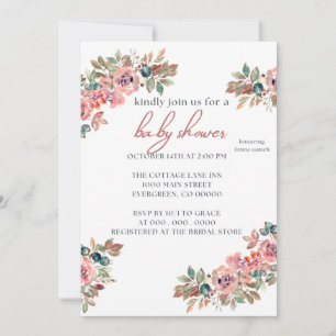 Wildflower Boho Baby Shower Invitation