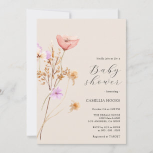 Wildflower Boho Baby Shower Invitation