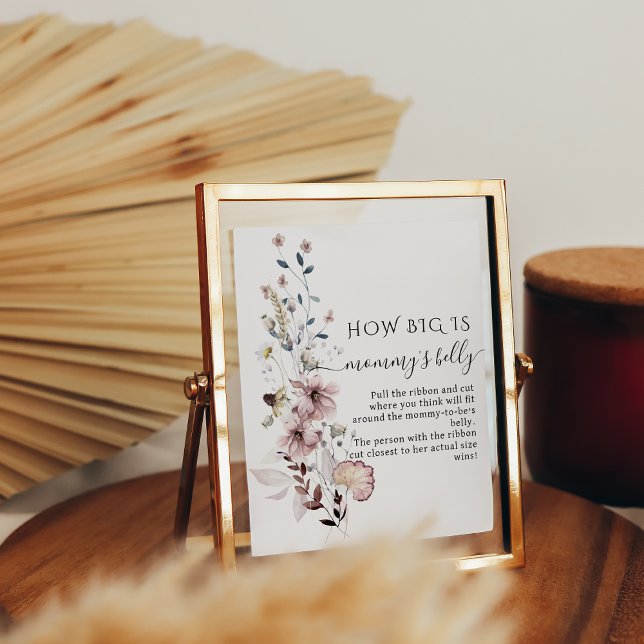 Wildflower boho Baby Shower Mummy's Belly Game Poster (Creator Uploaded)