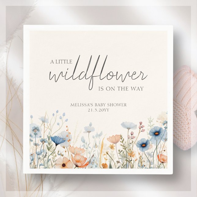 Wildflower Boho Baby Shower Napkin (Creator Uploaded)