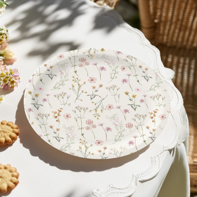Wildflower Boho Baby Shower Paper Plate (Creator Uploaded)