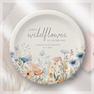 Wildflower Boho Baby Shower Paper Plate
