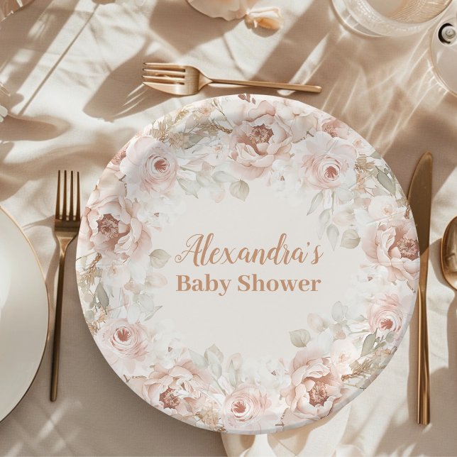 Wildflower Boho Baby Shower Paper Plate (Creator Uploaded)