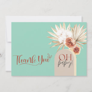 Wildflower Boho Baby Shower Thank You Card Templat