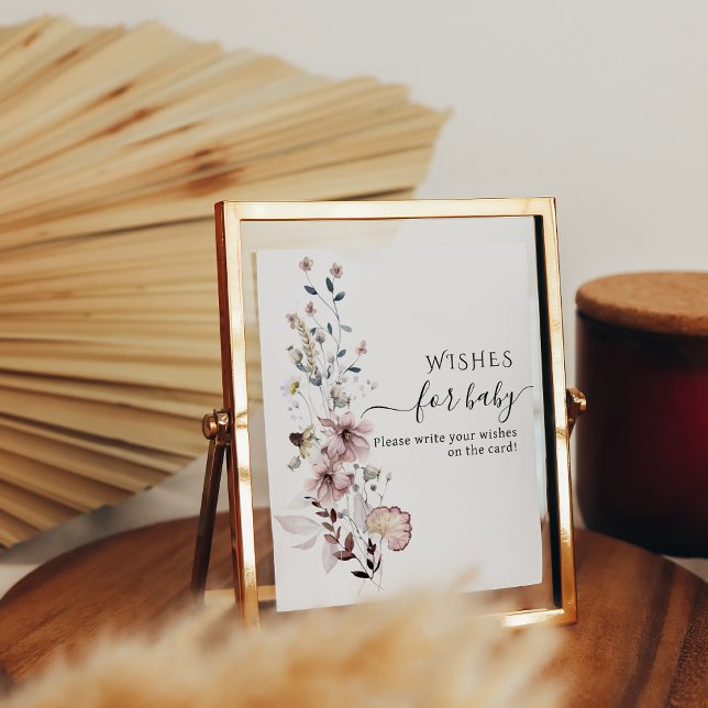 Wildflower boho Baby Shower Wishes for Baby Game Poster (Creator Uploaded)