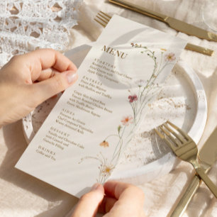 Wildflower Boho Botanical Wedding Menu