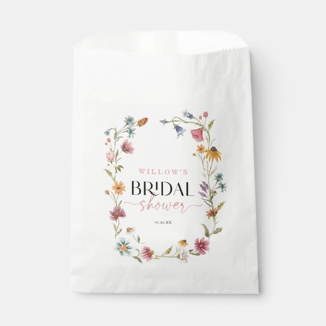 Wildflower Boho Bridal Shower Favour Bag (Front)