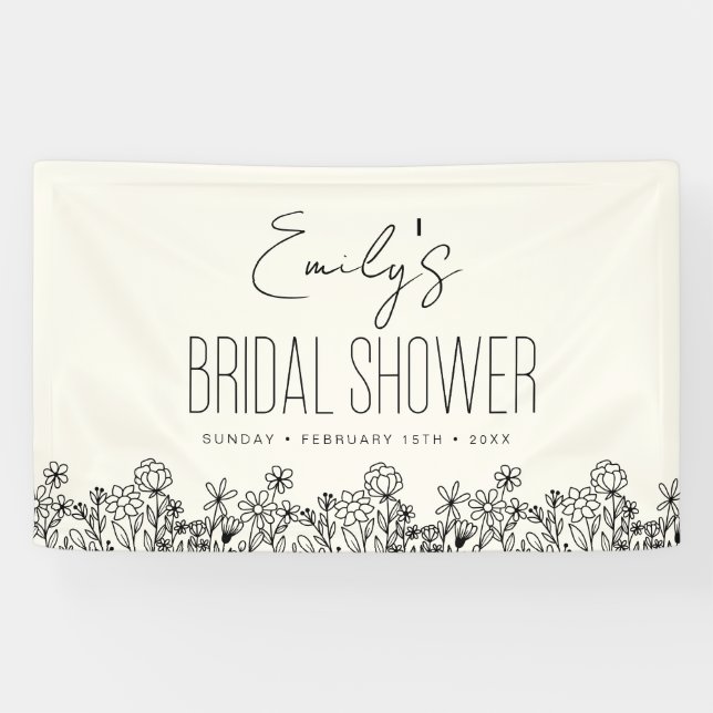 Wildflower Boho Bridal Shower Floral Banner (Horizontal)