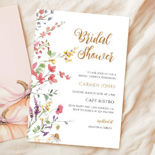 Wildflower Boho Bridal Shower Floral Invitation