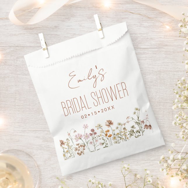 Wildflower Boho Bridal Shower In Bloom Garden Favour Bags (Clipped)