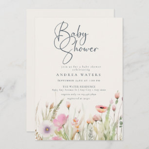Wildflower Boho Chic Baby Shower Invitation