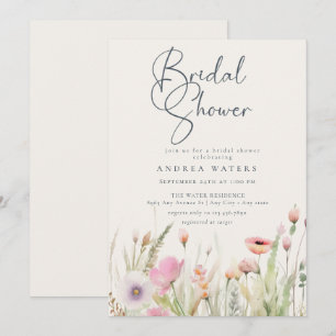 Wildflower Boho Chic Bridal Shower Invitation