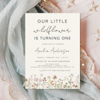 Wildflower Boho Chic First Birthday Invitation