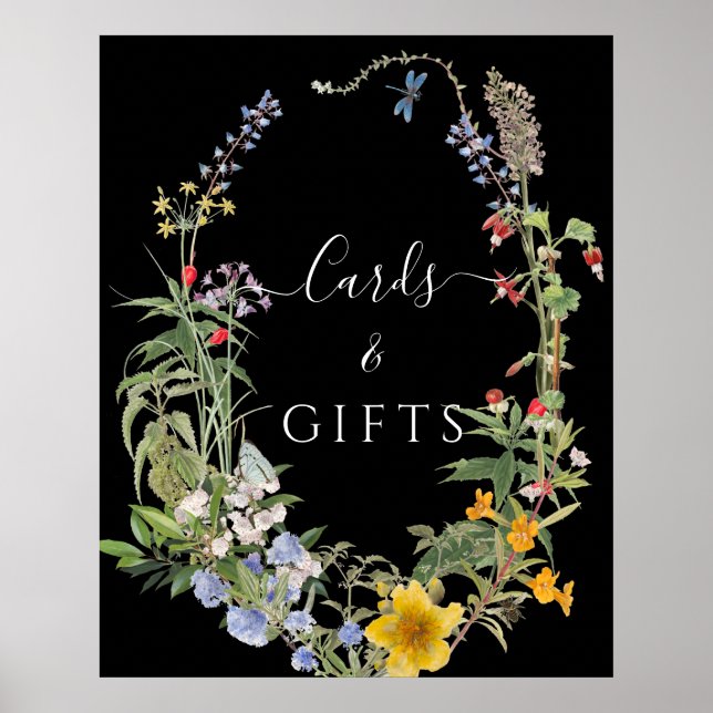 Wildflower Boho Chic Floral Wreath Cards n Gifts  Poster (Front)