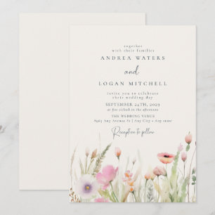 Wildflower Boho Chic Wedding Invitation
