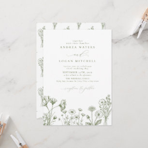 Wildflower Boho Chic Wedding Invitation