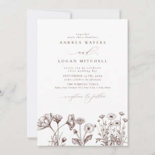 Wildflower Boho Chic Wedding Invitations