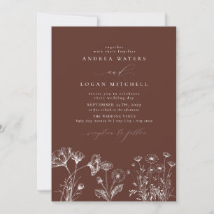 Wildflower Boho Chic Wedding Invitations