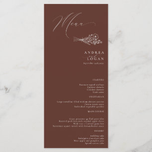 Wildflower Boho Chic Wedding Menu