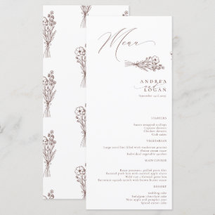 Wildflower Boho Chic Wedding Menu