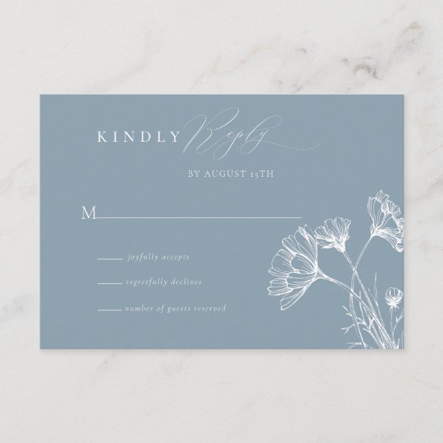 Wildflower Boho Chic Wedding RSVP Enclosure Card (Front)