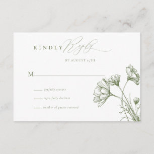 Wildflower Boho Chic Wedding RSVP Enclosure Card