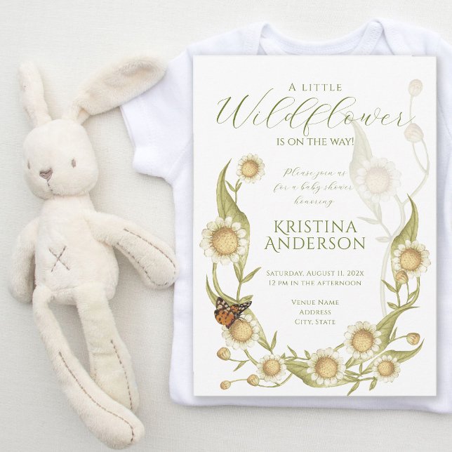Wildflower Boho Daisy Baby Shower Invitation (Creator Uploaded)