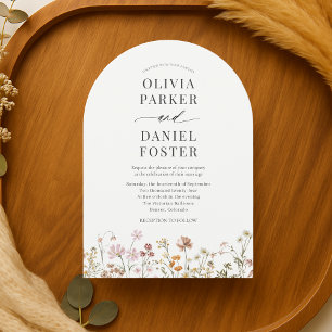 Wildflower Boho Elegant Minimalist Wedding Invitation