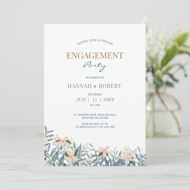 Wildflower Boho Engagement Party Invitation (Standing Front)