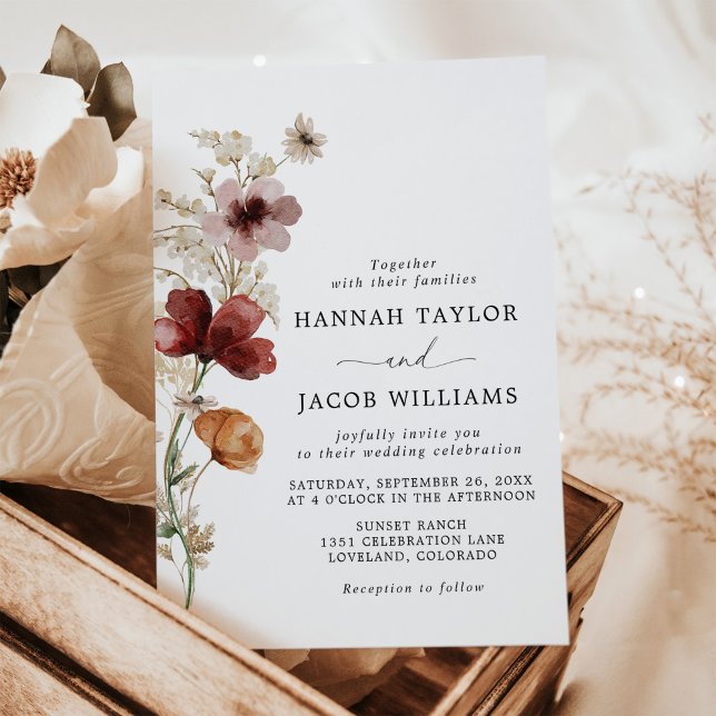 Wildflower Boho Fall Wedding Invitation (Creator Uploaded)