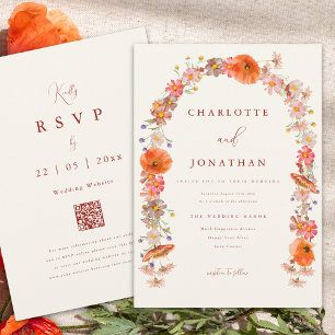 Wildflower Boho Fall Wedding Invitation
