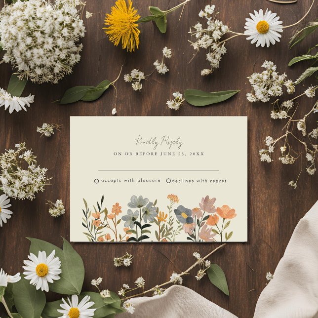 Wildflower Boho Fall Wedding RSVP  (Wildflower Boho Fall Wedding RSVP)