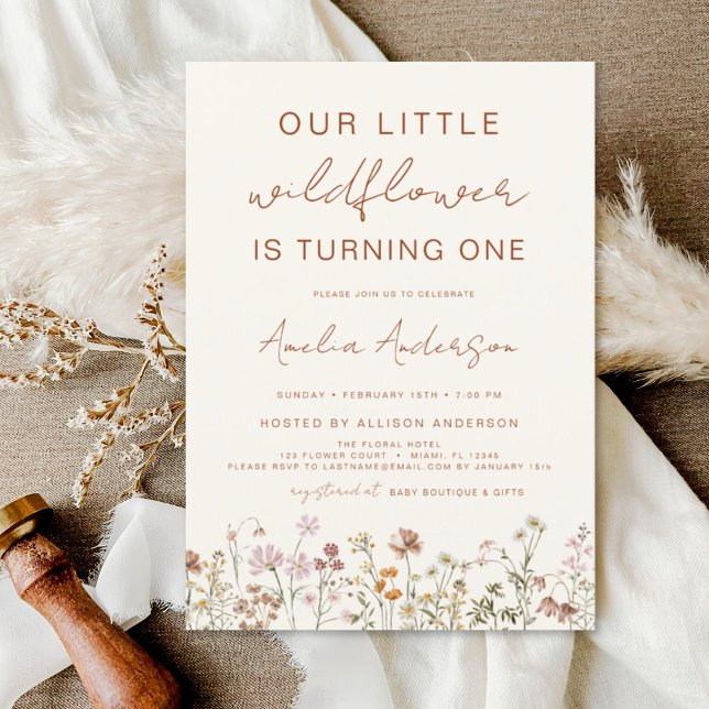 Wildflower Boho First Birthday Garden Invitation (Creator Uploaded)