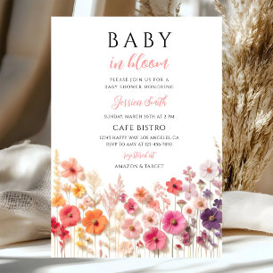 Wildflower Boho Floral Baby Shower Invitation