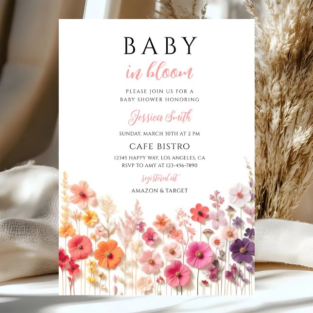 Wildflower Boho Floral Baby Shower Invitation (Creator Uploaded)