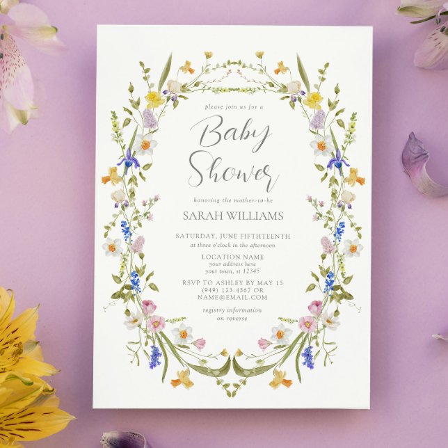 Wildflower Boho Floral Baby Shower Invitation (Spring Blooms: A Floral Baby Shower Celebration!)
