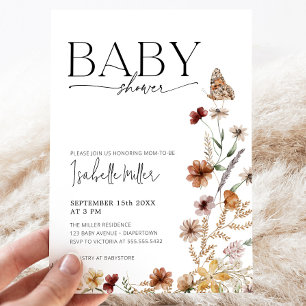 Wildflower Boho Floral Baby Shower Invitation