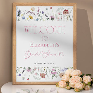 Wildflower Boho Floral Bridal Shower Welcome Sign