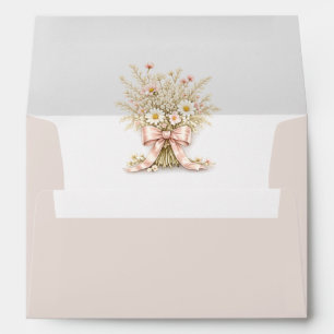Wildflower Boho Floral Coquette Bow Baby Shower Envelope