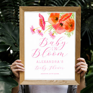 Wildflower Boho Floral Girl Baby Shower Poster