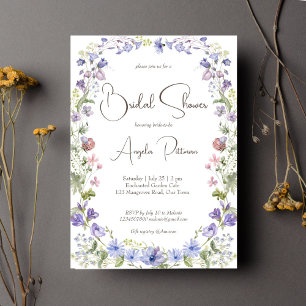 Wildflower boho flowers bridal shower invitation