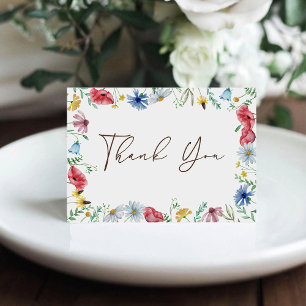 Wildflower Boho Garden Folded Thank You Card