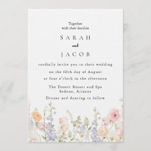 Wildflower Boho Garden Wedding Invitation