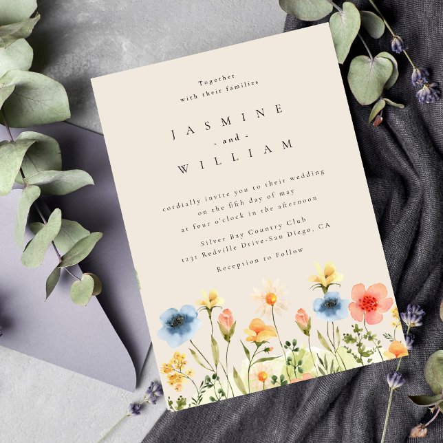 Wildflower Boho Garden Wedding Invitation (Creator Uploaded)