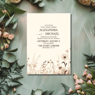 Wildflower Boho Garden Wedding Invitation