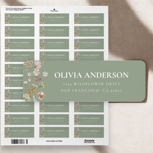 Wildflower Boho In Bloom Garden Return Address (Creator Uploaded)