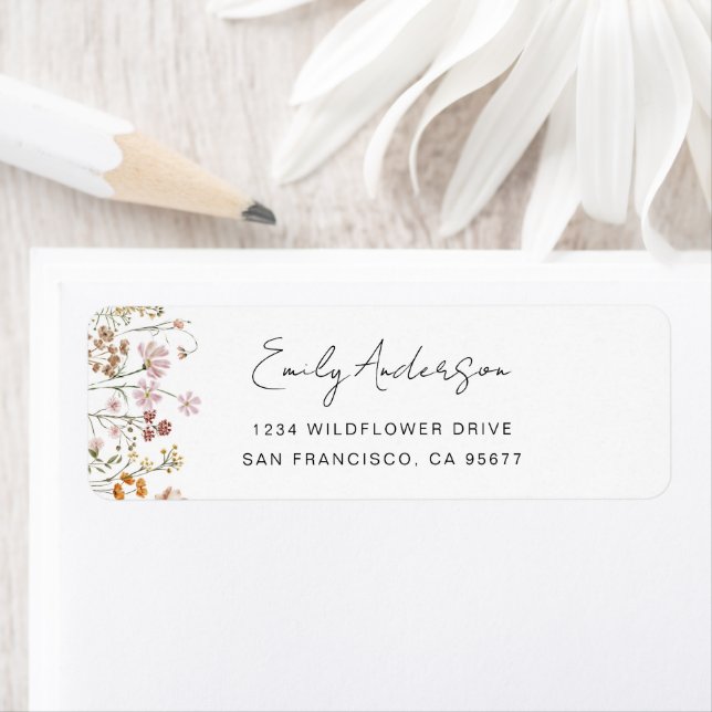 Wildflower Boho In Bloom Garden Return Address (Insitu)