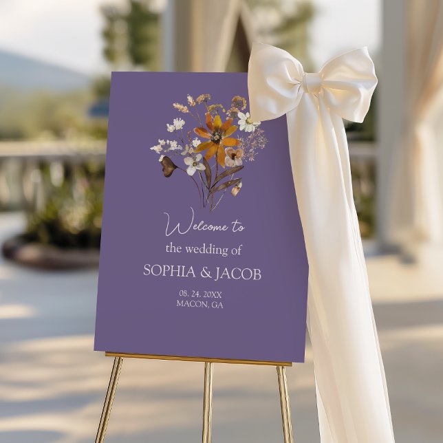 Wildflower Boho Lavender  Wedding Welcome Sign (Creator Uploaded)